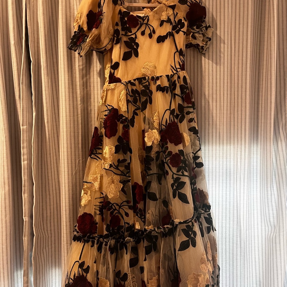 Floral Embroidered Maxi Dress NWT